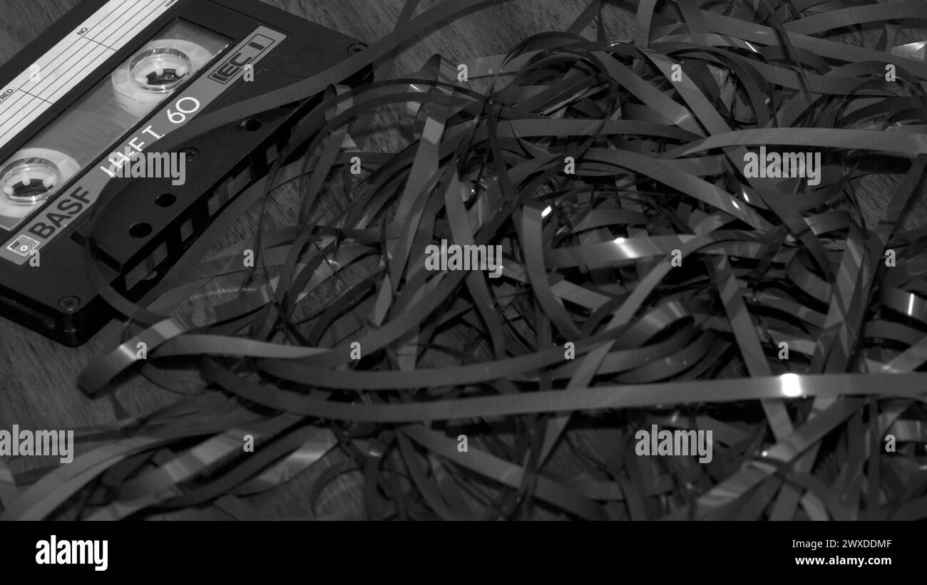 Chewed Cassette Tape Vintage Stock Photo Alamy