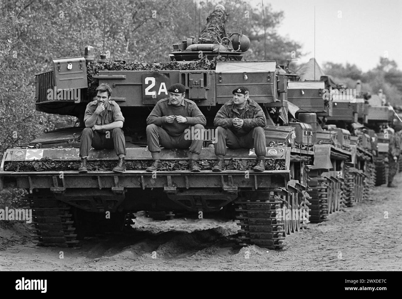 - NATO exercises in Germany, British Chieftain tank column (October 1983)   - esercitazioni NATO in Germania, colonna di carri armati inglesi Chieftain (ottobre 1983) Stock Photo