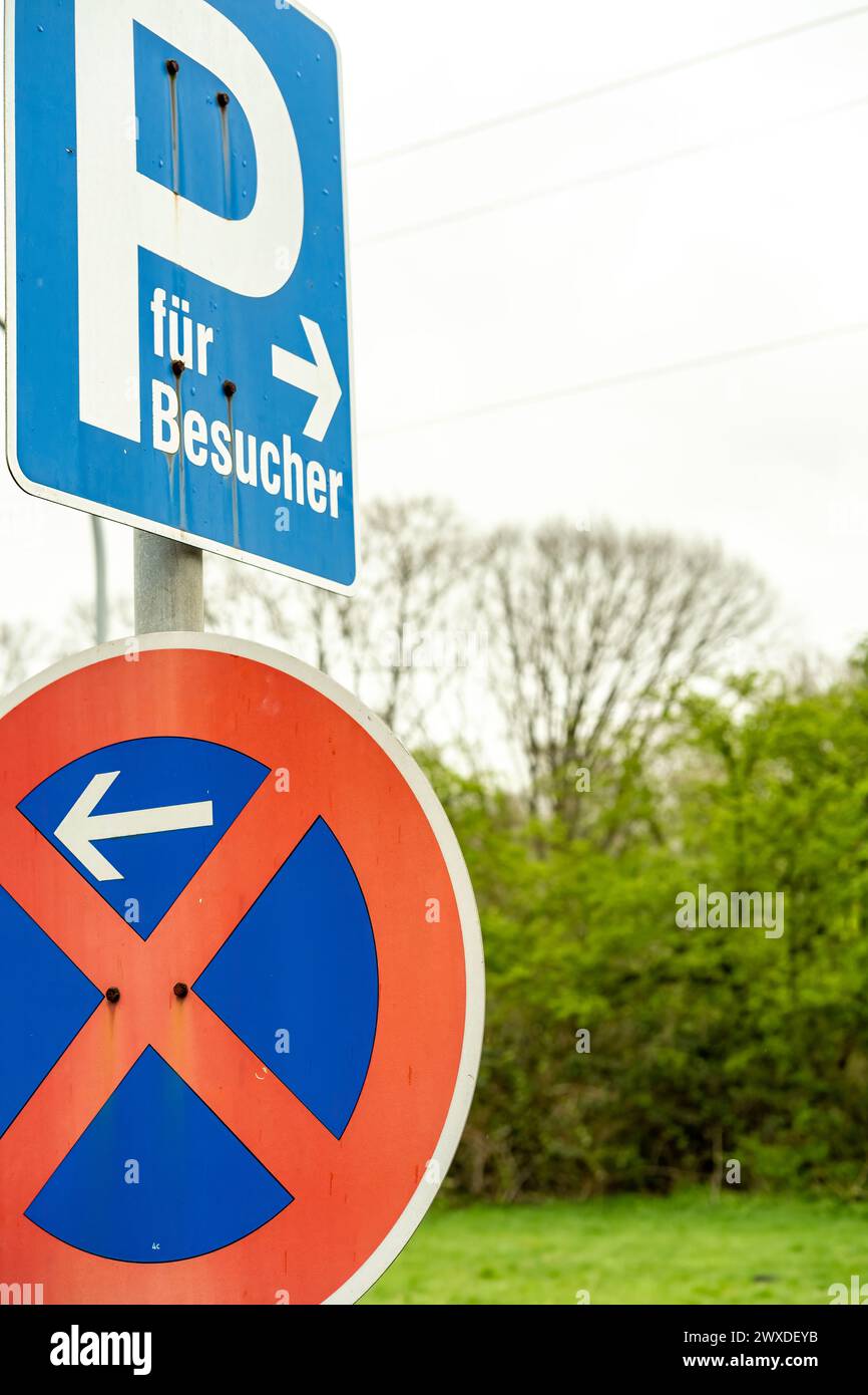 traffic signs in germany, parking and parking ban Stock Photo Alamy