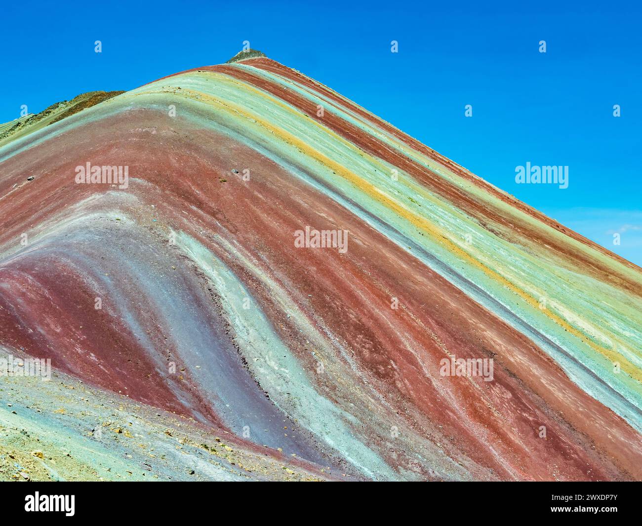Stunning colors of Vinicunca, the majestic rainbow mountain located in Cusco region, Peru Stock Photo