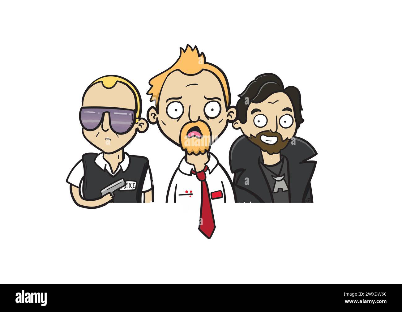 Simon Pegg in his Trilogy roles Shaun of the Dead Stock