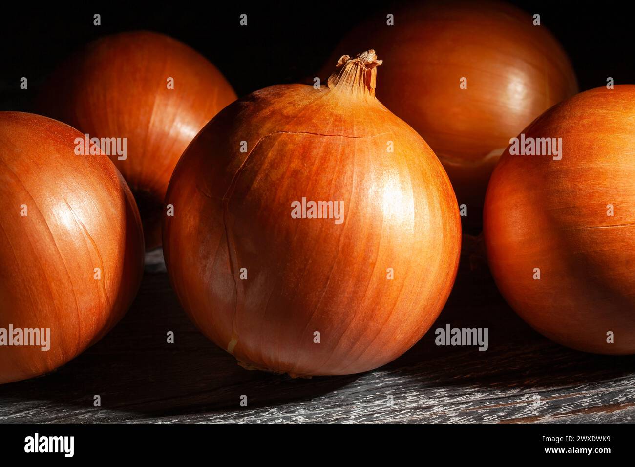Onions On Black Wood Background Stock Photo Alamy Onions On Black Wood Background Stock Photo Alamy