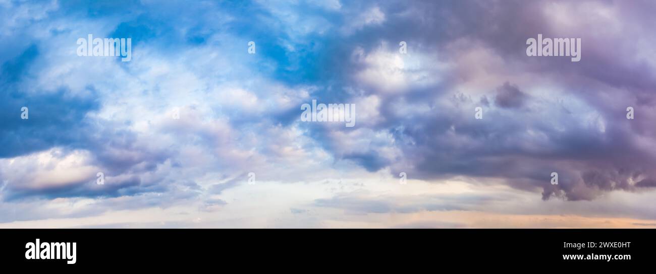 Abstract panorama cloud texture background. Stormy cloud background. Stock Photo