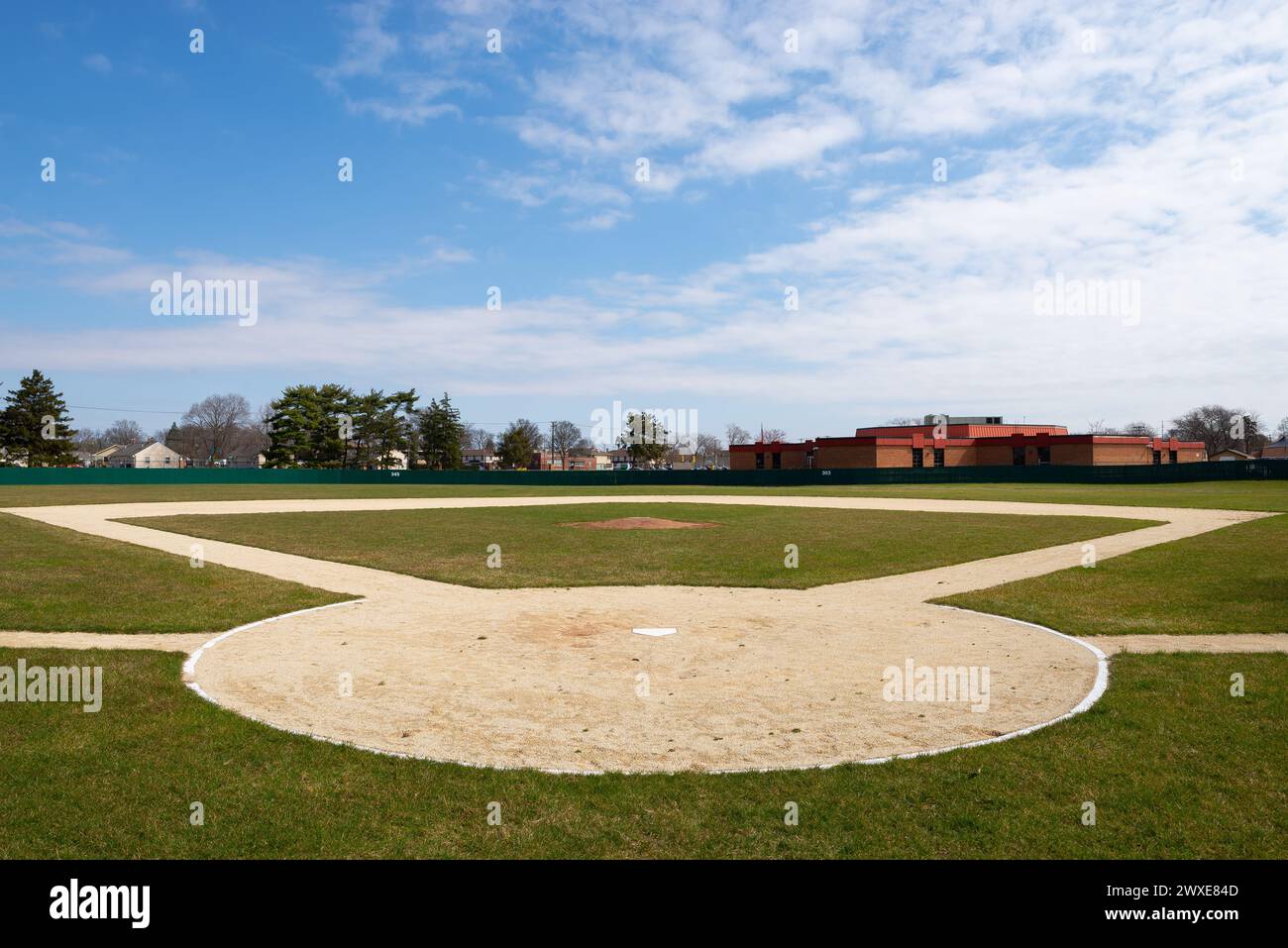 Rockford, Illinois - United States - March 28th, 2024: Infield of the Beyer Peaches Stadium, home of the famous Rockford Peaches, in Rockford, Illinoi Stock Photo