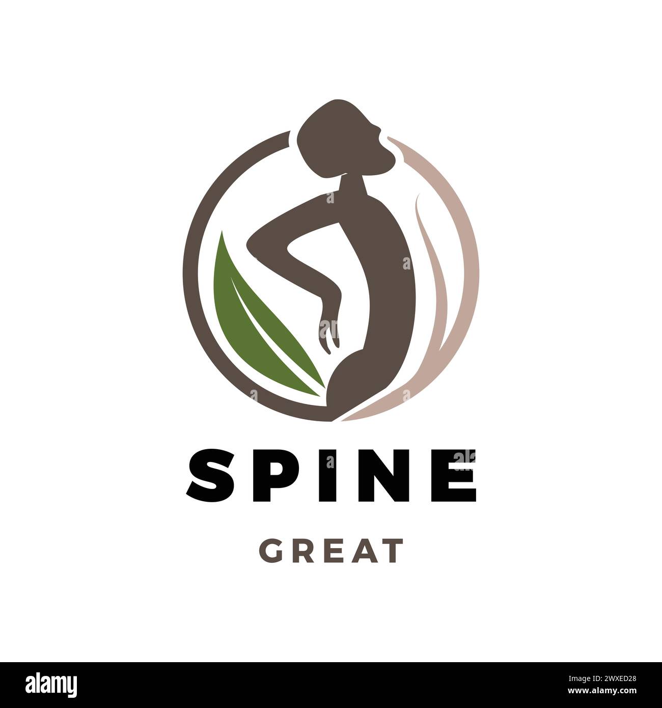 Spine Icon Logo Design Template Stock Vector