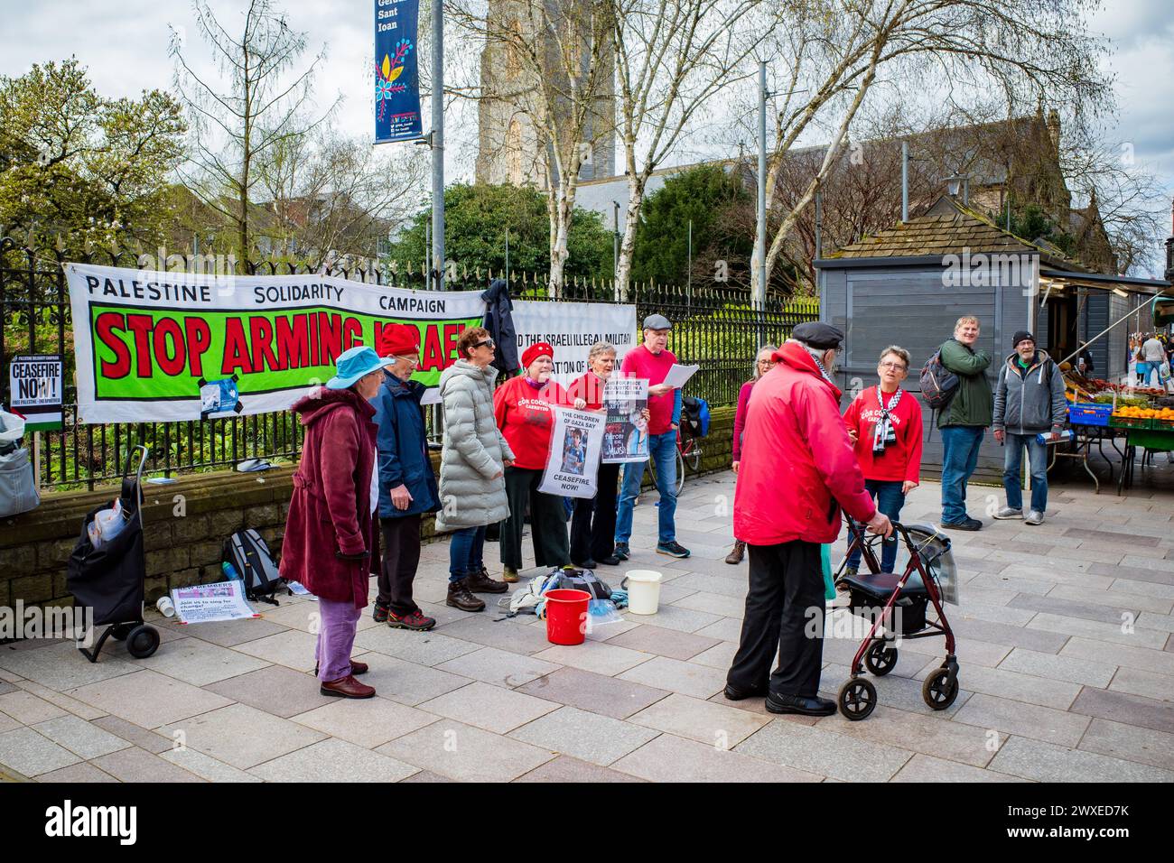 Participants in a peace street demonstration - Palestine Solidarity