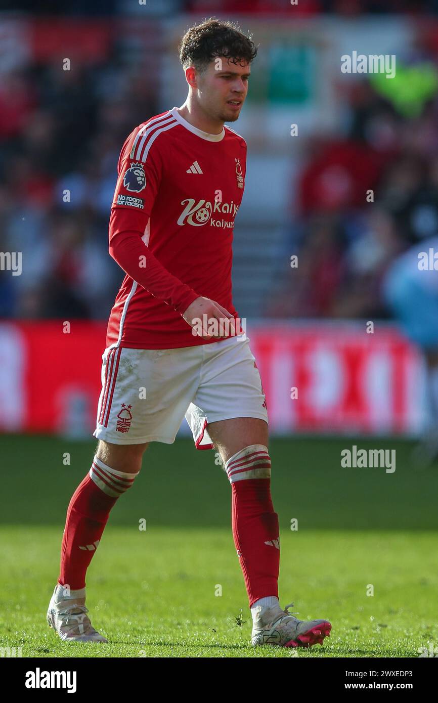 Nottingham, UK. 30th Mar, 2024. Neco Williams of Nottingham Forest during the Premier League match Nottingham Forest vs Crystal Palace at City Ground, Nottingham, United Kingdom, 30th March 2024 (Photo by Gareth Evans/News Images) in Nottingham, United Kingdom on 3/30/2024. (Photo by Gareth Evans/News Images/Sipa USA) Credit: Sipa USA/Alamy Live News Stock Photo