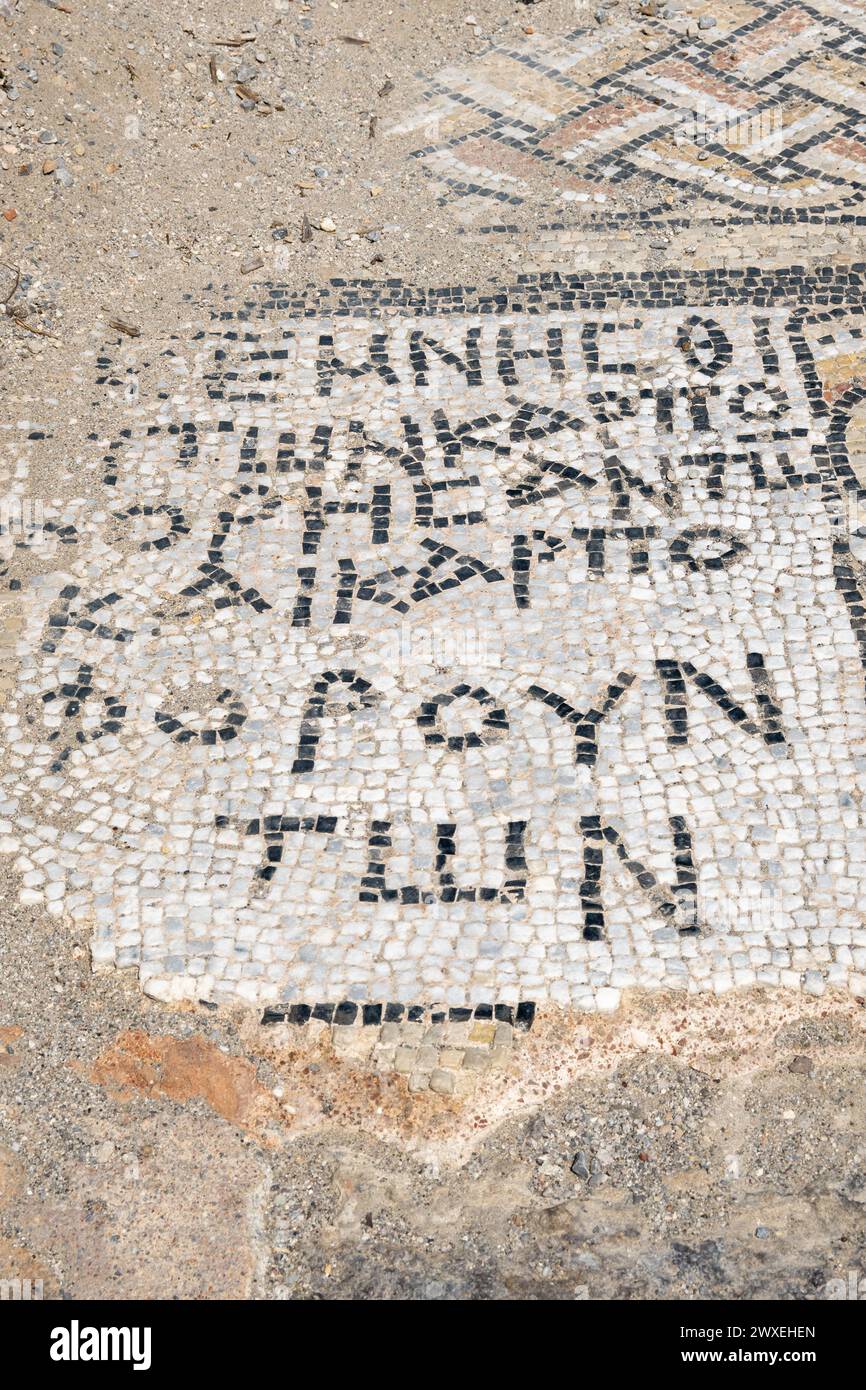 Kos, Greece - May 12, 2023:Ruins of Agios Stefanos Basilica near Kefalos on the Greek island of Kos Stock Photo
