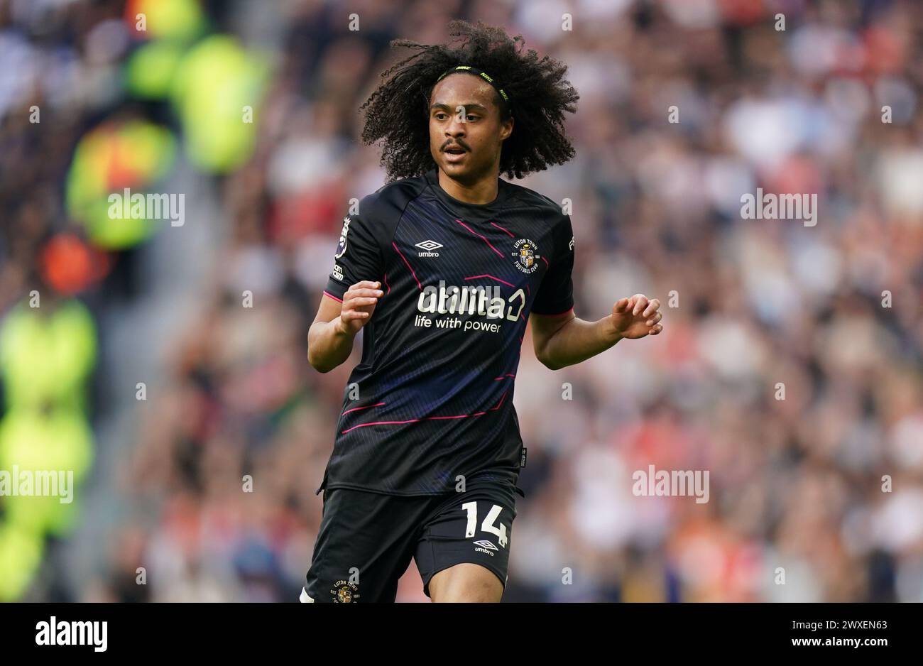 LONDON, ENGLAND - MARCH 30: Tahith Chong of Luton Town during the Premier League match between Tottenham Hotspur and Luton Town at Tottenham Hotspur Stadium on March 30, 2024 in London, England.(Photo by Dylan Hepworth/MB Media) Stock Photo