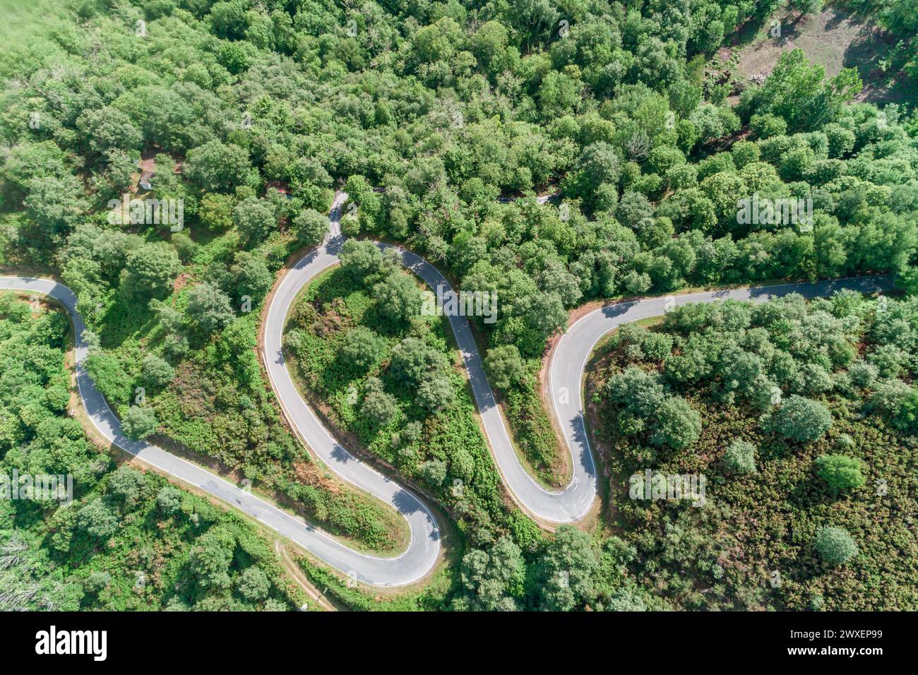 Aerial view empty road winding hi-res stock photography and images - Alamy