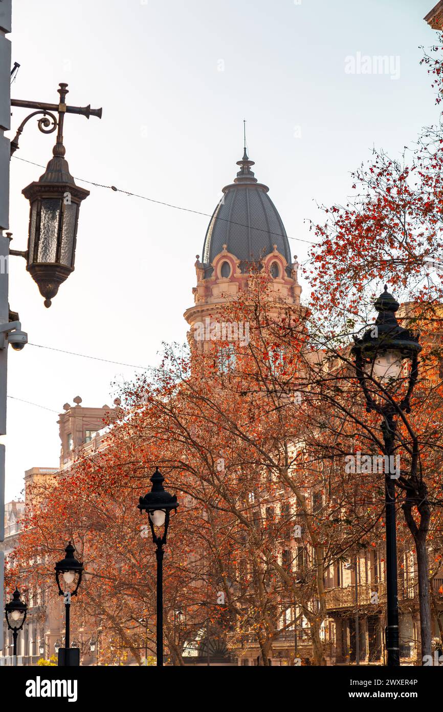 Via Laietana  is a major thoroughfare in Barcelona, in the Ciutat Vella district. Stock Photo