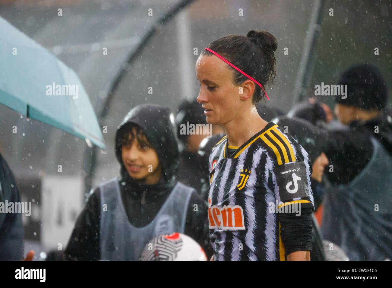 Biella, Italy. 30th Mar, 2024. Biella, Italia, March 30th 2024: Barbara Bonansea aftermatch Serie A Ebay Puole Scudetto (Marangon Andrea/SPP) Credit: SPP Sport Press Photo. /Alamy Live News Stock Photo