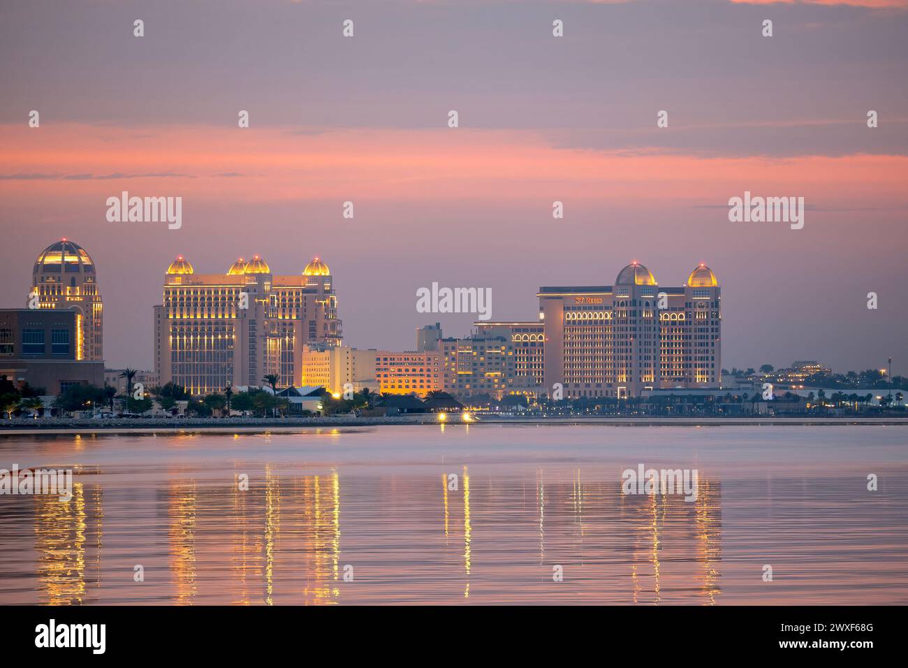 Al Gassar Resort hotel and St. Regis Doha hotel view from Mina Port