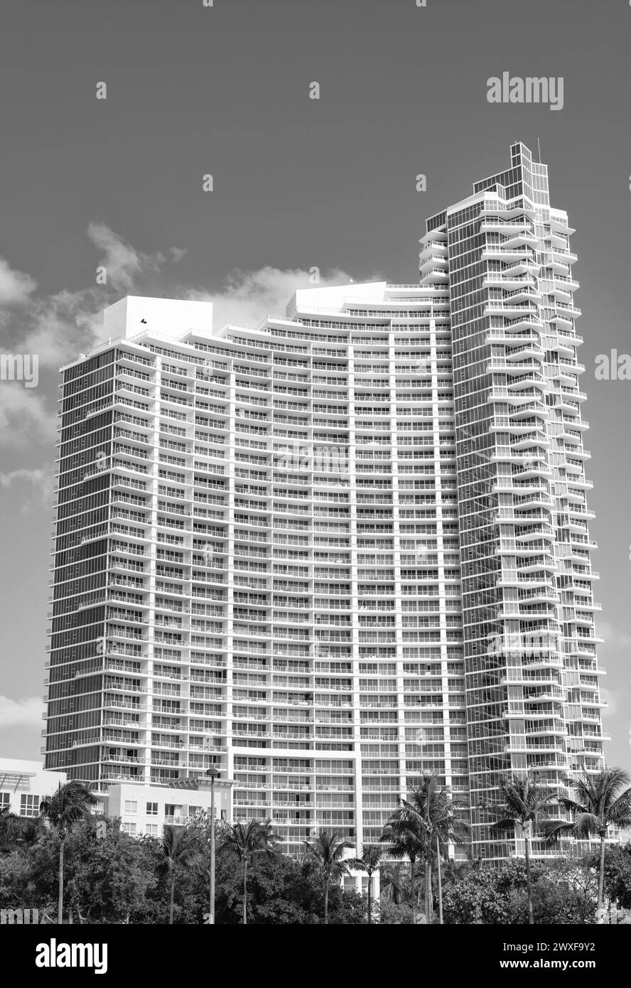 skyscraper building in miami. vertical photo of skyscraper architecture ...