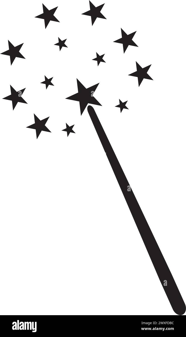 magician stick wizard logo vector illustration Stock Vector