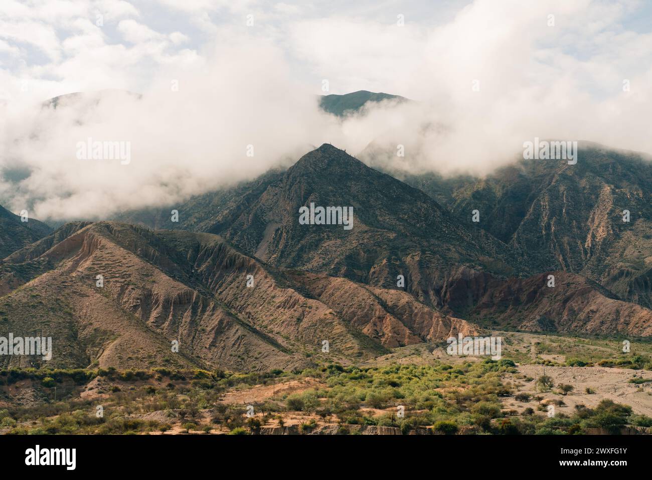Panoramic sided view of the little town of Maimara, Jujuy Argentina . High quality photo Stock Photo