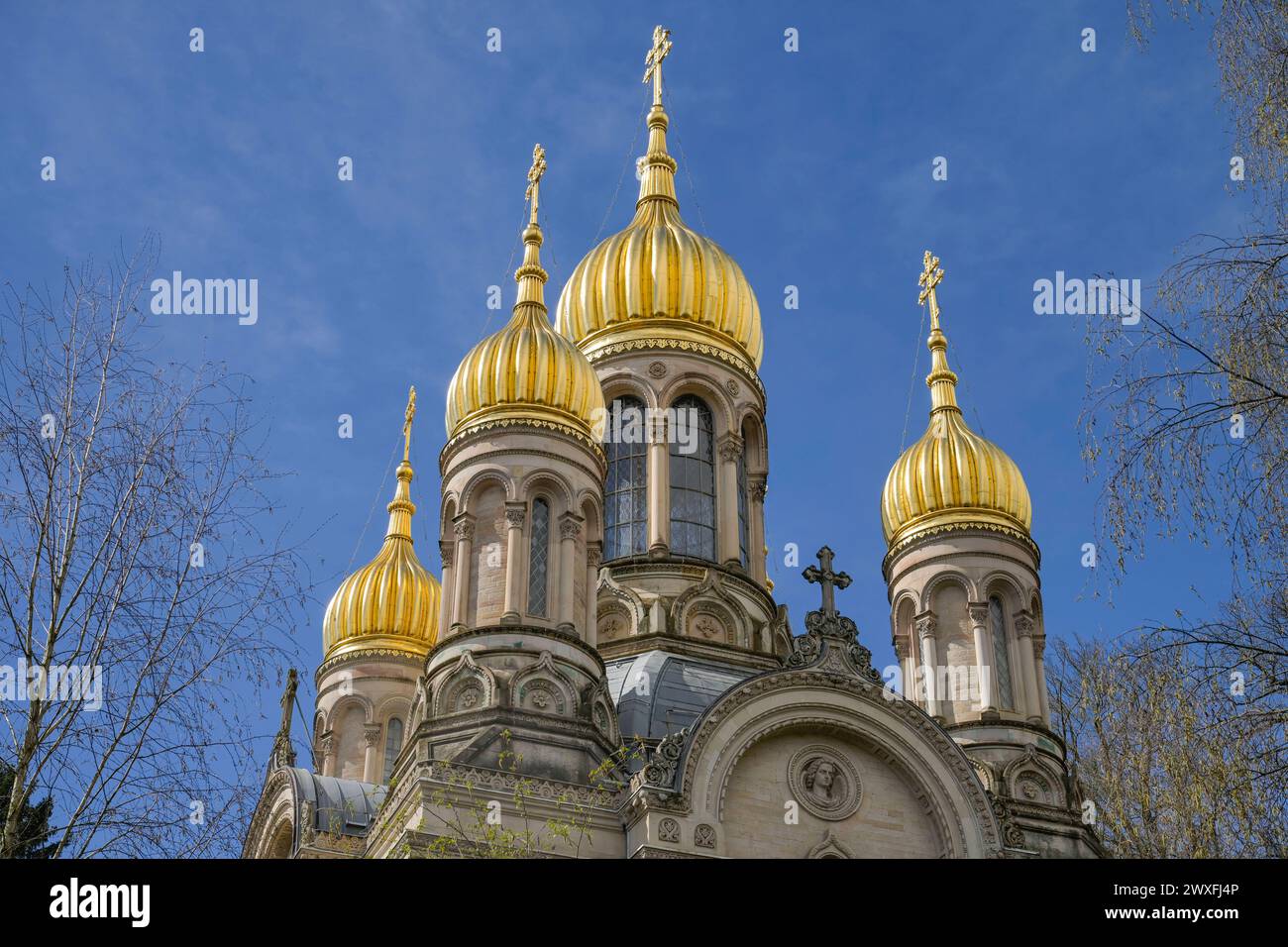 Russisch-orthodoxe Kirche, Neroberg, Wiesbaden, Hessen, Deutschland *** Russian Orthodox Church, Neroberg, Wiesbaden, Hesse, Germany Stock Photo