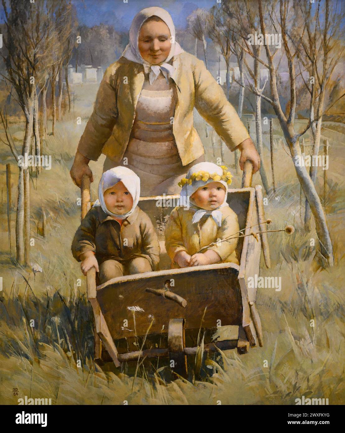 'Lauku Madonna' ['Country Madonna'] (1986). A painting by Inta Dobrāja (1940 – 2020). Daugavpils Local History and Art Museum. Stock Photo
