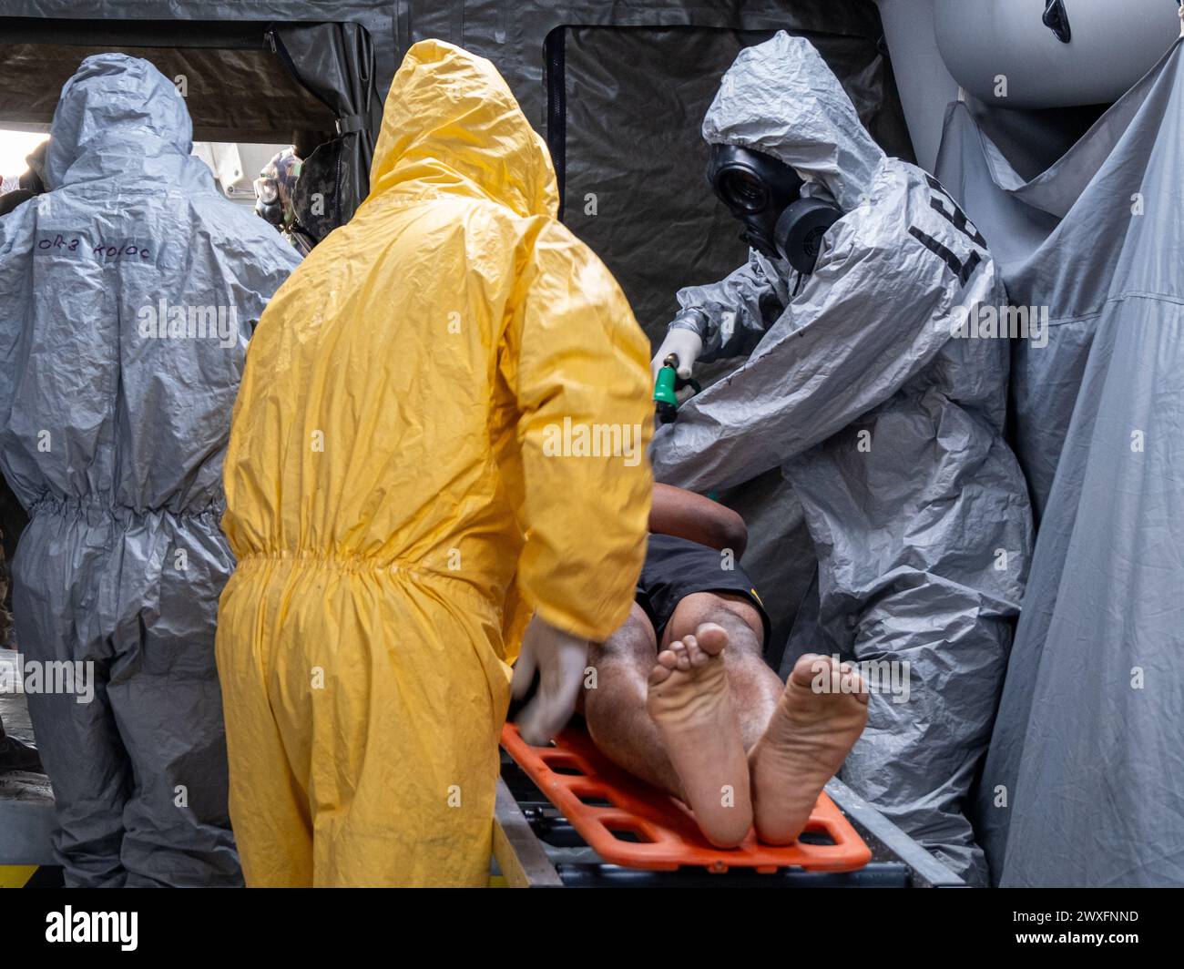 Biohazard hazmat suit chemical hi-res stock photography and images - Alamy