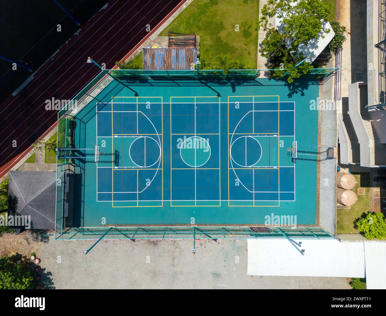 Phuket, Thailand February 17, 2024 A drone aerial view of an outdoor