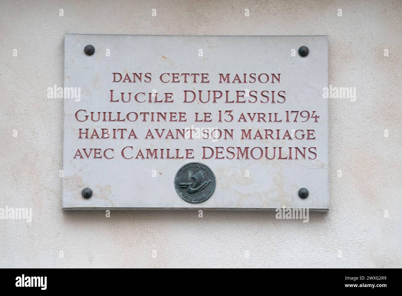 Plaque saying: 