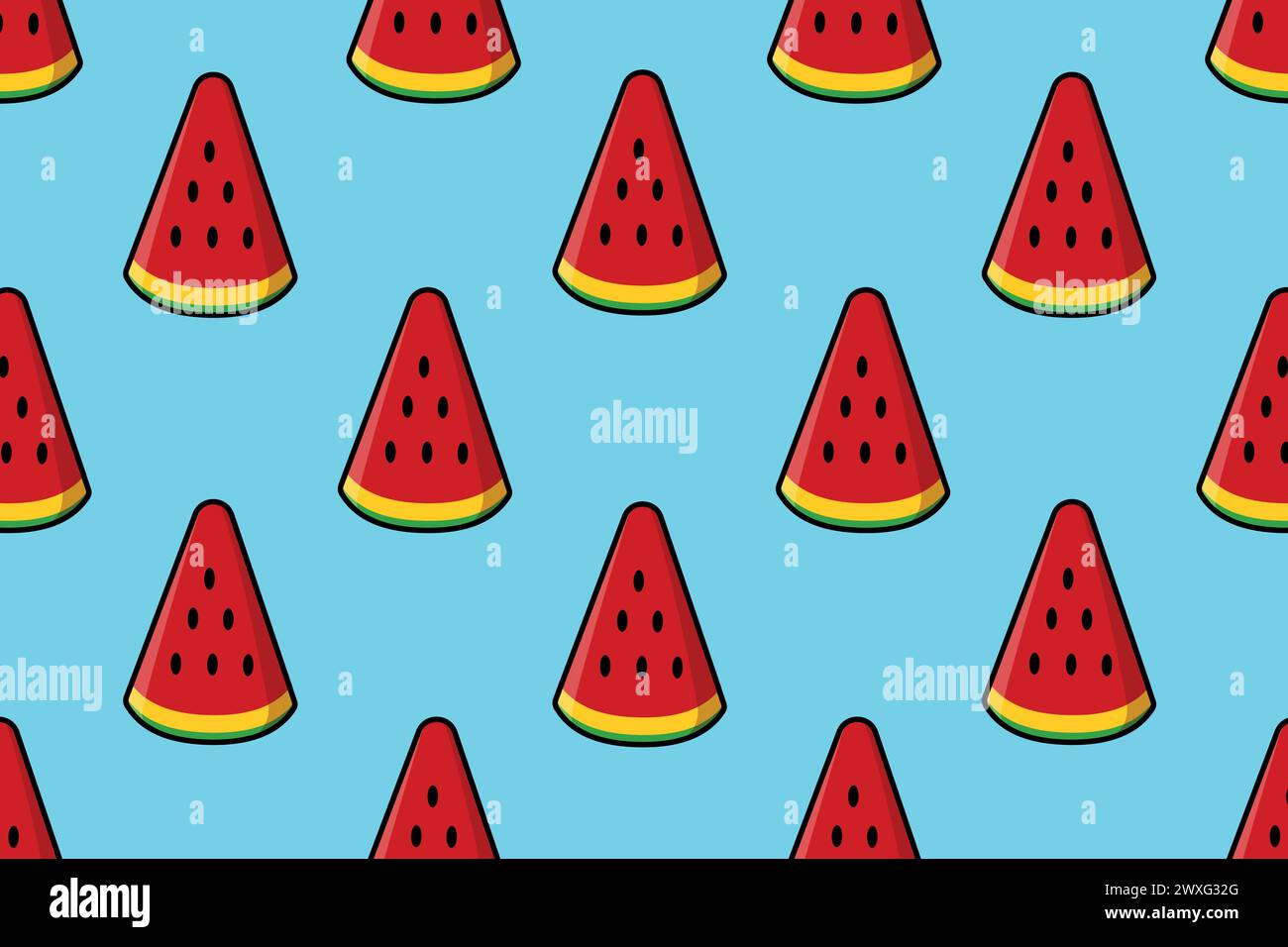 Pattern of watermelon slices. Vector illustration Stock Vector Image ...