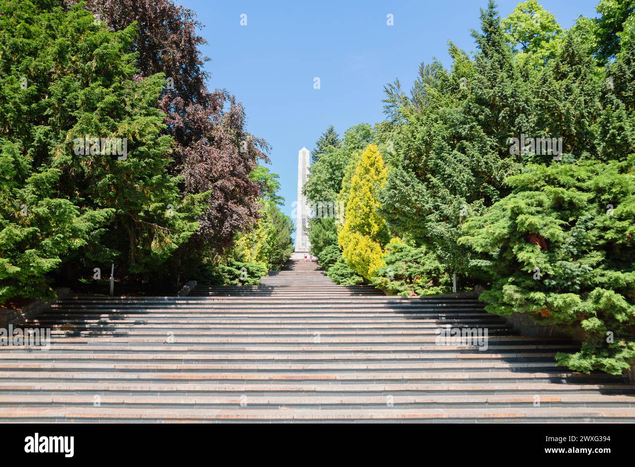 Poznan, Poland - June 9, 2019 : Citadel Park obelisk monument Stock Photo