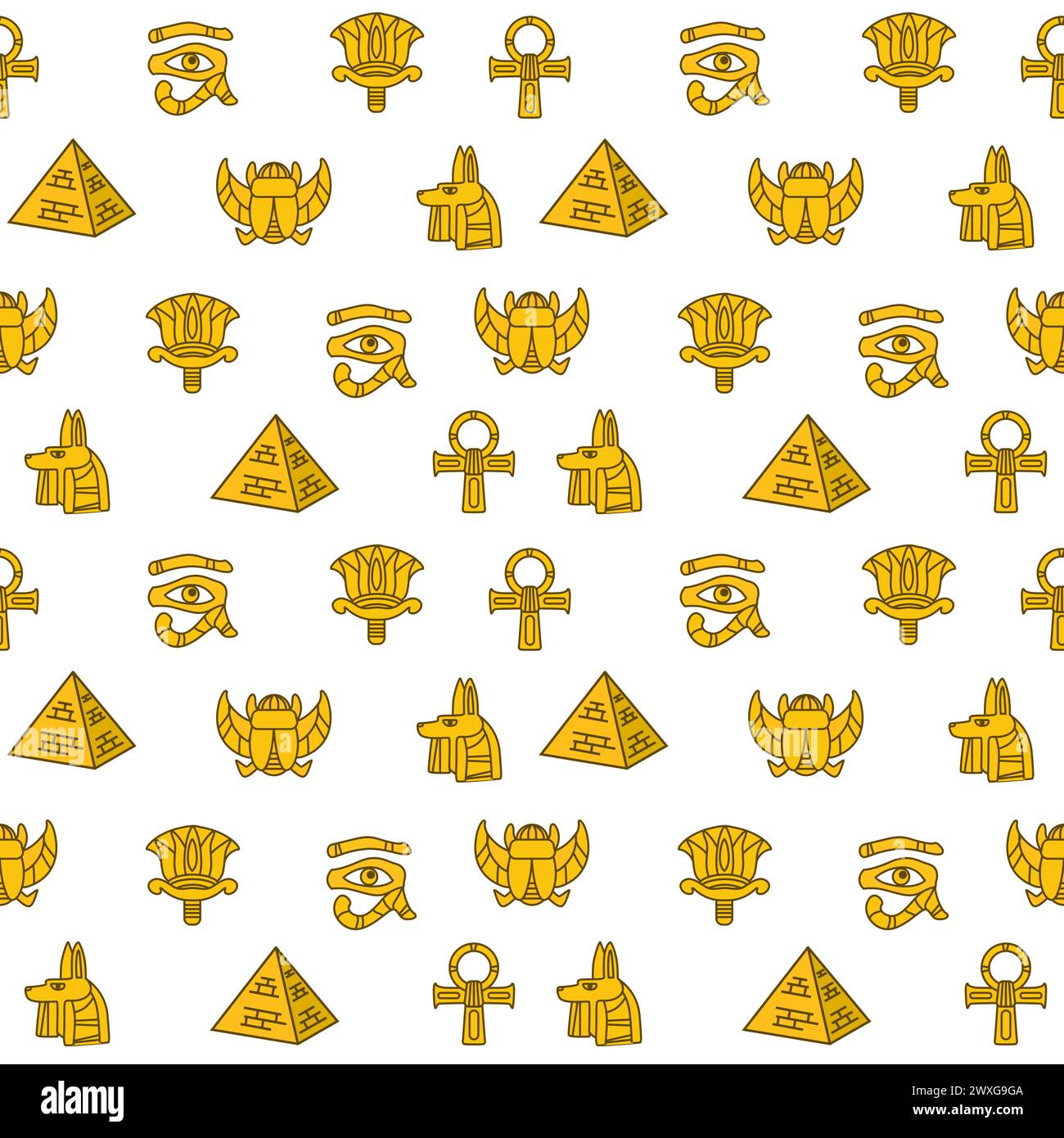 Seamless pattern with Egypt icons Stock Vector