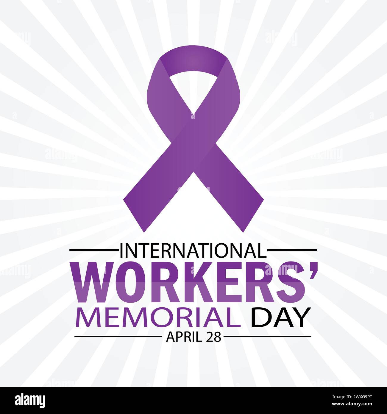 International Workers Memorial Day wallpaper with shapes and typography. International Workers Memorial Day, background Stock Vector