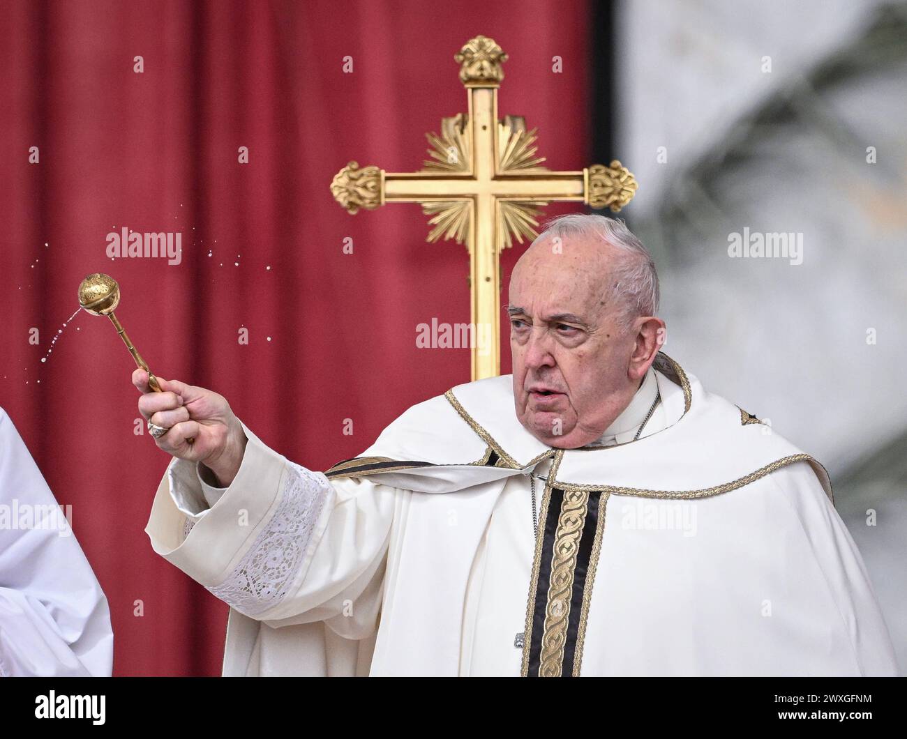 Rom, Vatikan 31.03.2024 Papst Franziskus I. die Glaeubigen mit
