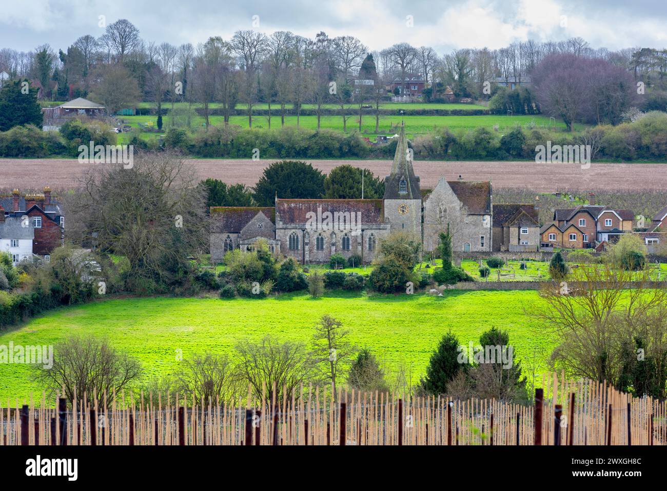 The Ancient Parish Church of East Farleigh, founded in 961 AD near Maidstone in Kent, England Stock Photo