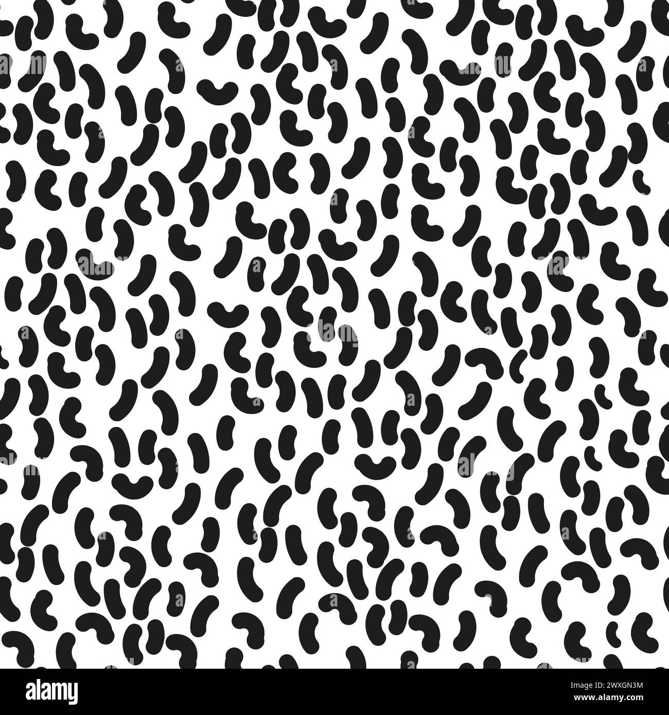 Seamless pattern with abstract black and white spots on white ...