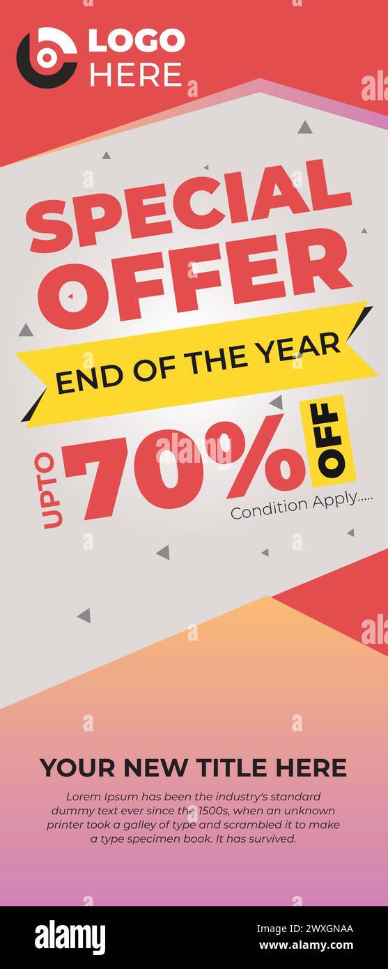 Sale roll up banner template design big special offer to 70 off vector illustration Stock Vector
