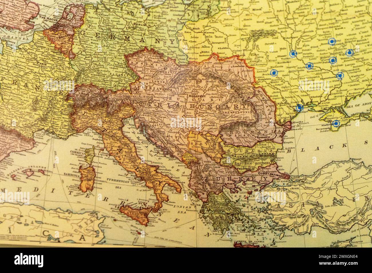 Vintage map of Europe circa 1900 Stock Photo Alamy