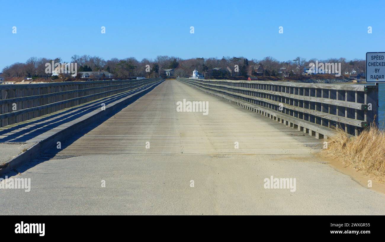 Powder Point Bridge, Duxbury, MA. The bridge crosses over Duxbury Bay