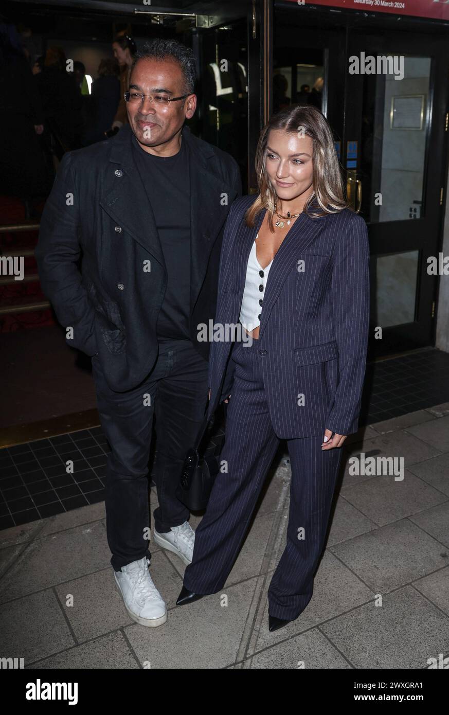 London, UK. 30th Mar, 2024. Krishnan Guru-Murthy and Jowita Przystal attend the London performance of Graziano Di Prima's 'Believe: My Life On Stage' dance show at the Peacock Theatre. Credit: SOPA Images Limited/Alamy Live News Stock Photo