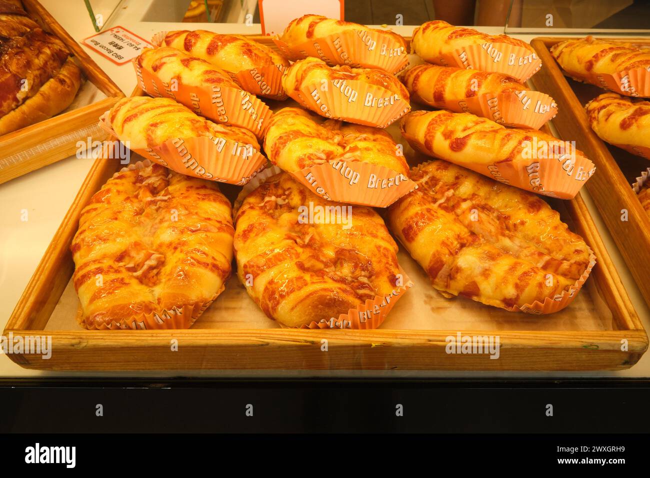 Savoury buns for sale at the fusionstyle Asian bakery Breadtop mixing