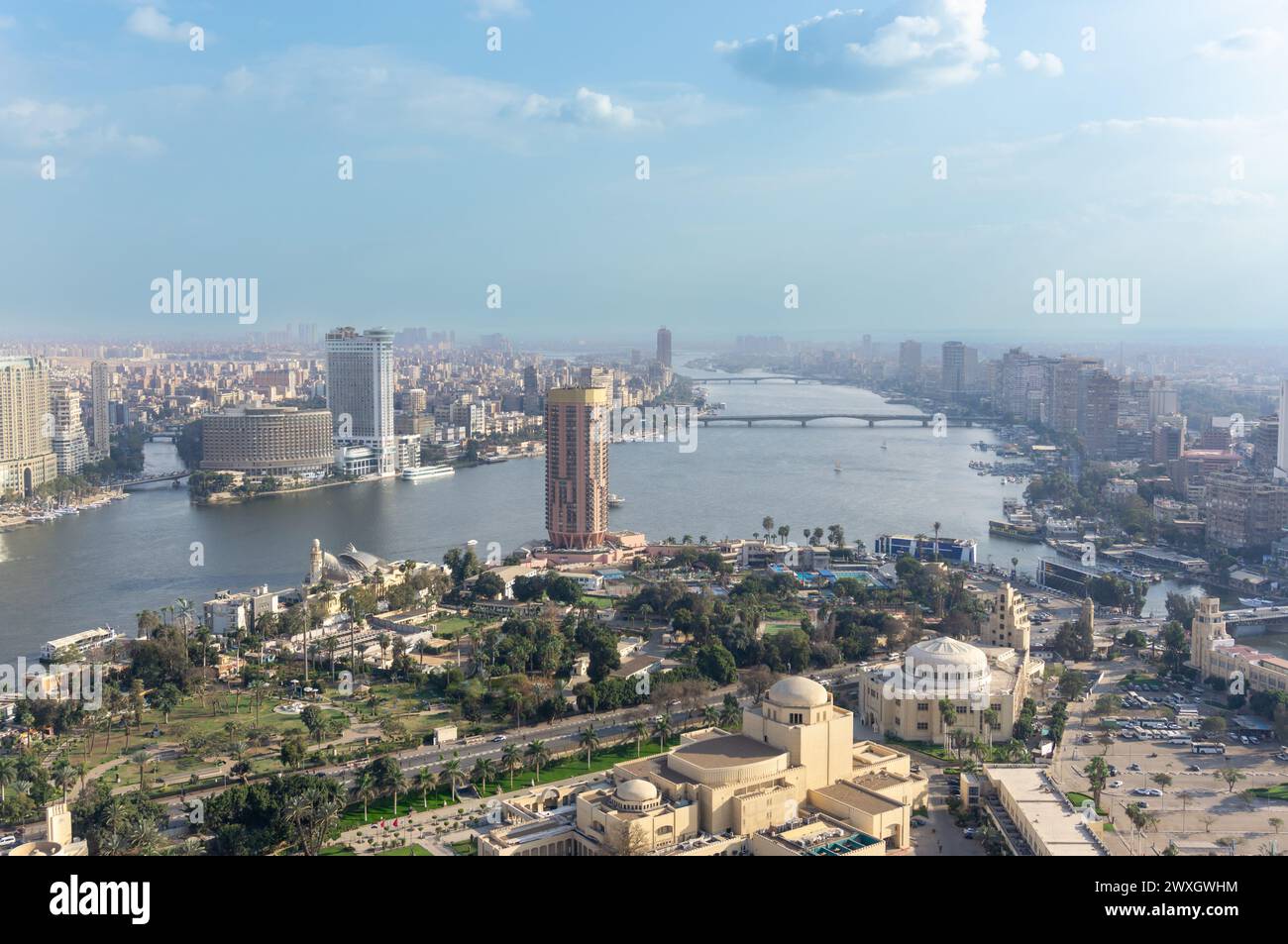 Aerial view of Cairo with Nile River, Egypt Stock Photo - Alamy