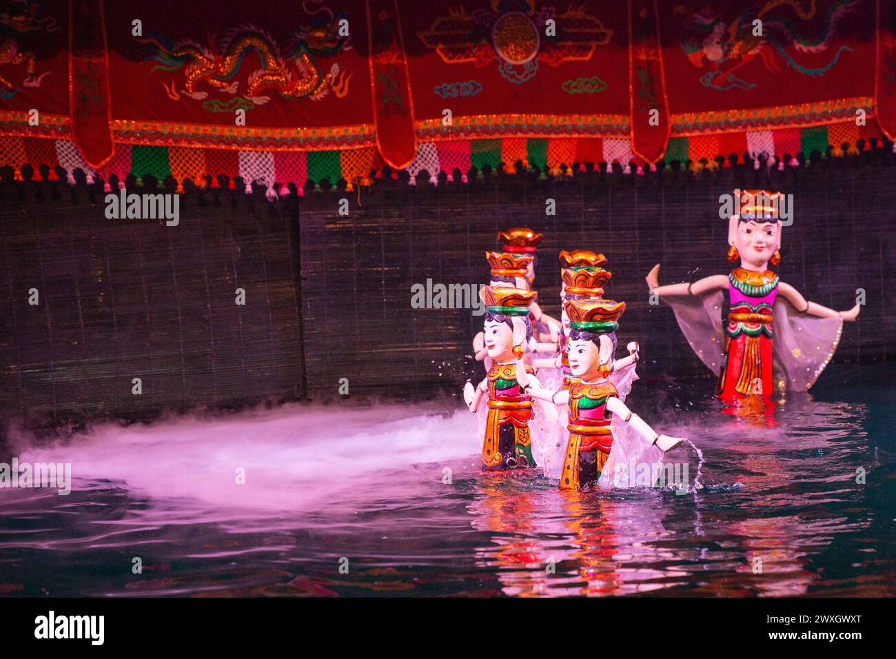 Traditional Water Puppet Show in Vietnam Stock Photo