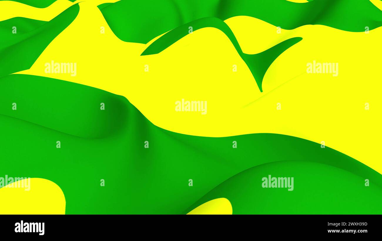 Abstract green and yellow waves background 3d render Stock Photo - Alamy