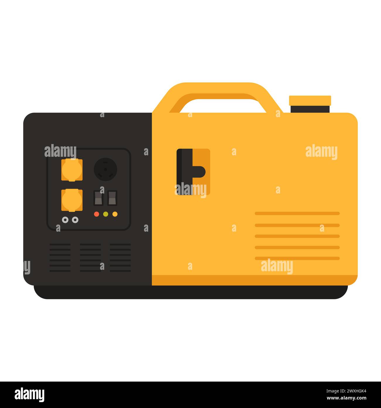 Electric generator equipment. Portable gasoline generator, industrial power generator cartoon vector illustration Stock Vector