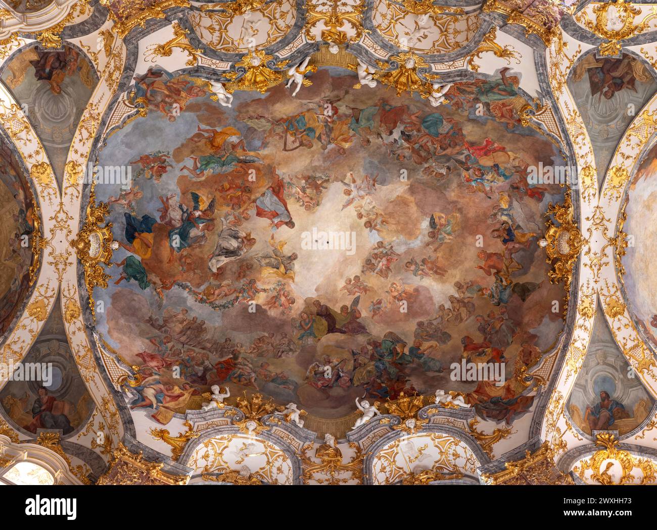 Fresco in the court chapel of the Würzburg Residence in Bavaria, Germany Stock Photo