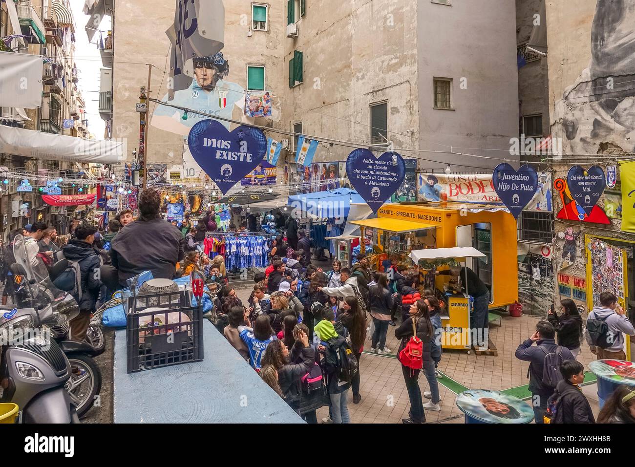 Diego Maradona mural in the Spanish Quarter of Naples, what has