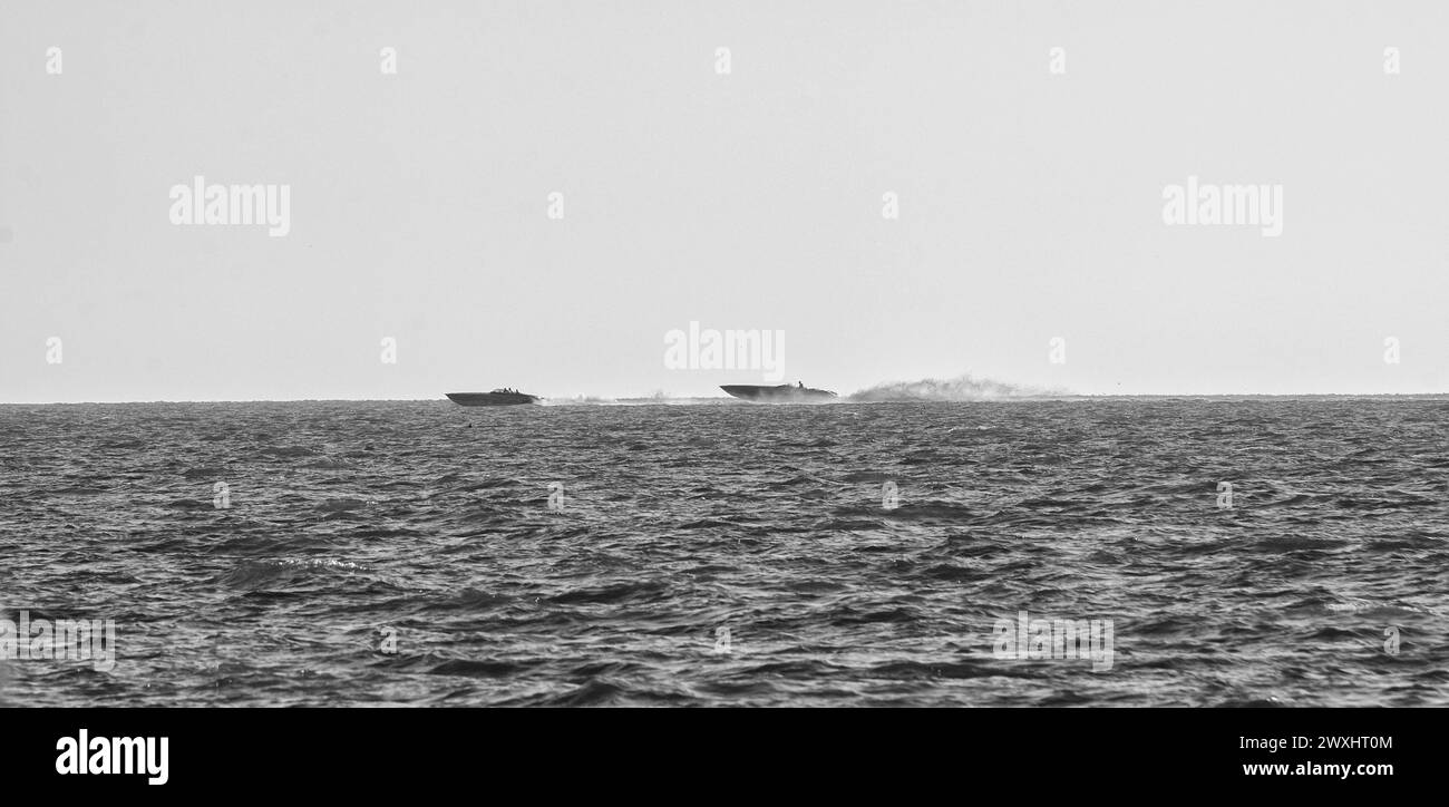 Boats and ocean scenes in Black and White show off details Stock Photo ...