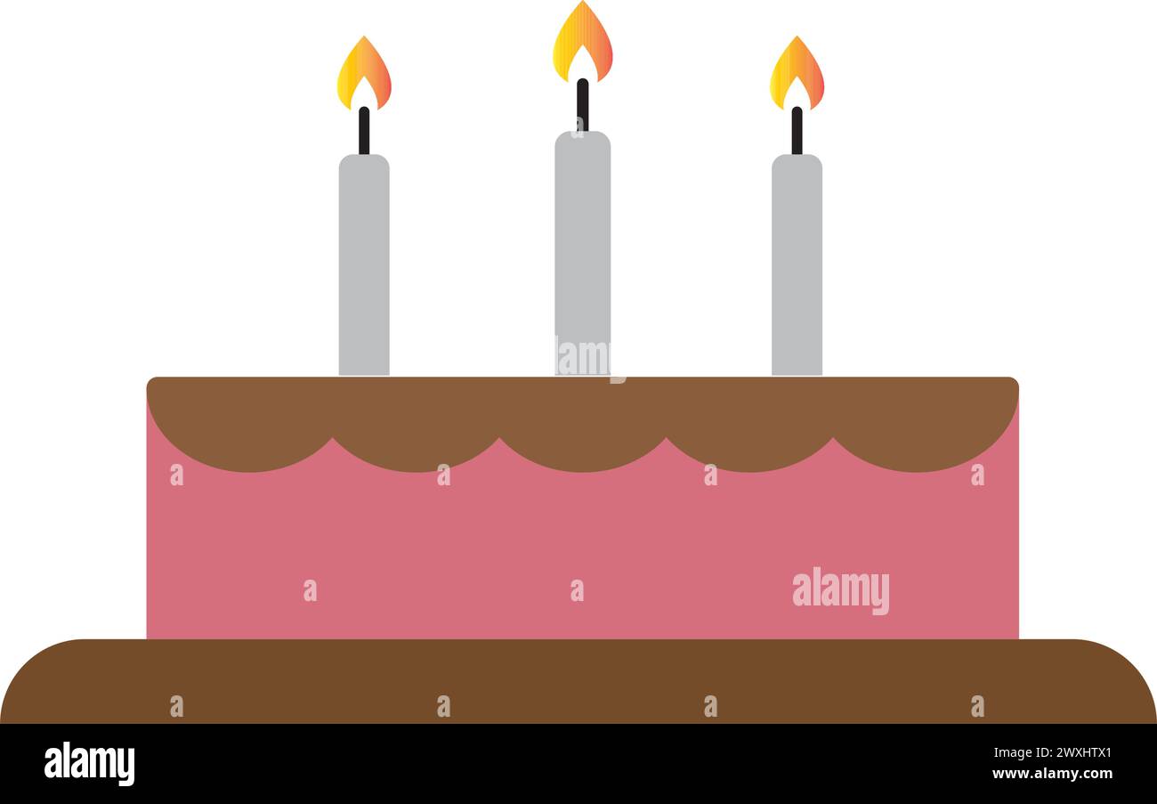 birthday cake vector icon illustration simple design Stock Vector Image ...