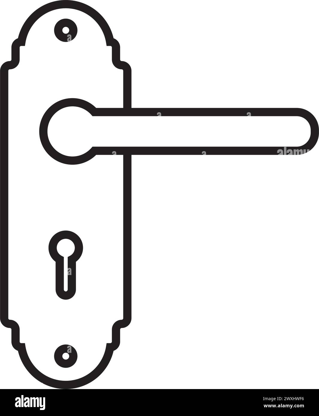 Door handle flat vector icon, illustration design template. Stock Vector