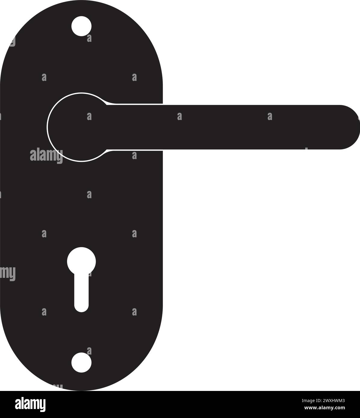 Door handle flat vector icon, illustration design template. Stock Vector