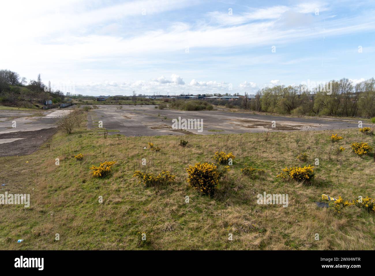 Site future Crown Works Studios in Sunderland, UK by River Wear in Pallion. FulwellCain Studios plan one of the largest filmmaking complexes in Europe Stock Photo
