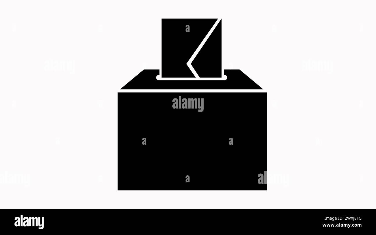 Vote Icon. Vector isolated editable black and white illustration Stock Vector