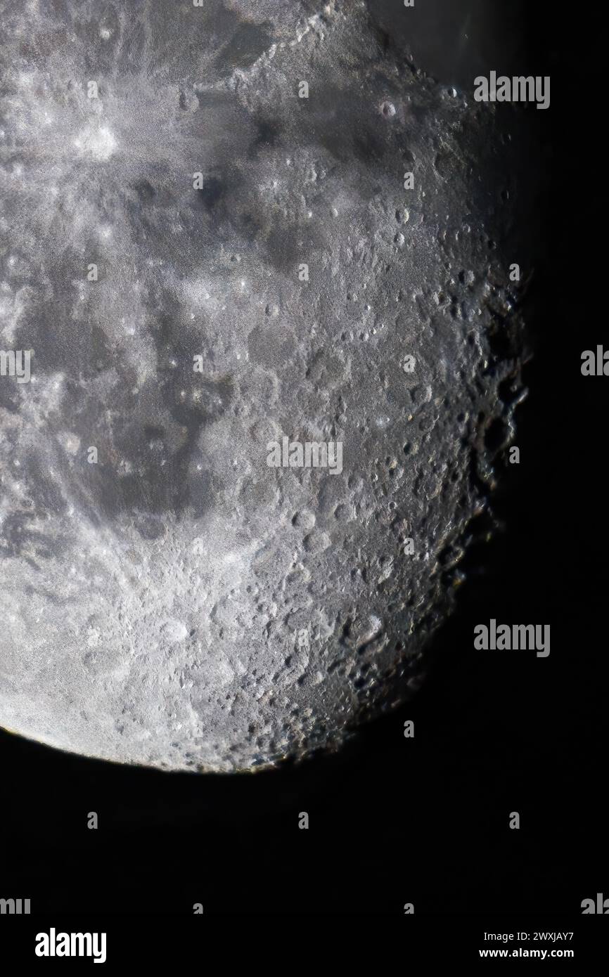 The moon on the night sky. Super zoom image Stock Photo